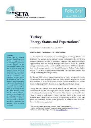 Turkey : energy status and expectations