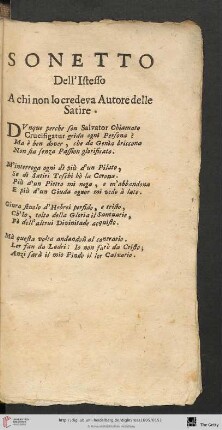Sonetto dell‘ Istesso