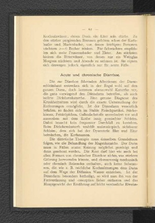 Acute und chronische Diarrhoe.