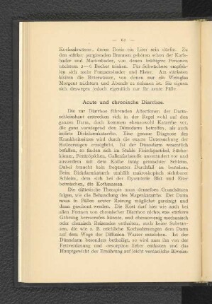 Acute und chronische Diarrhoe.