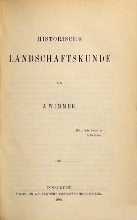 Historische Landschaftskunde
