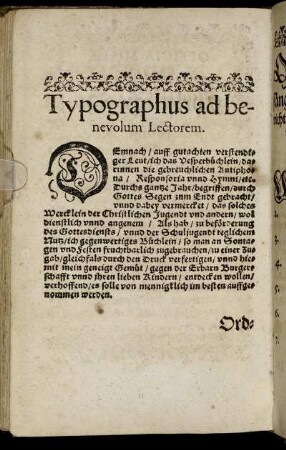 Typographus ad benevolum Lectorem.