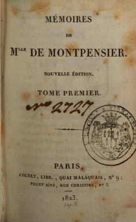 Mémoires De Mlle De Montpensier, 1