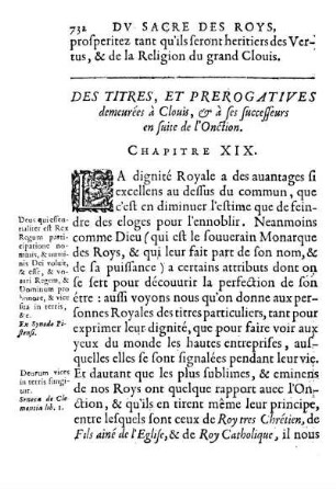 Des Titres, Et Prerogatives demeurées à Clouis, [...] Chapitre XIX.