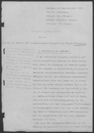 Schramberg mit Lauterbach: Pfarrbericht 1927