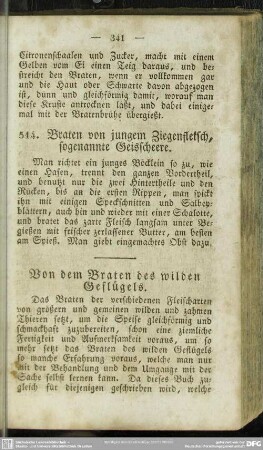 Von dem Braten des wilden Geflügels