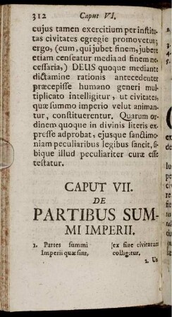 Caput VII. De Partibus Summi Imperii.