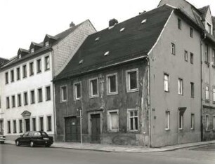 Mittweida, Steinweg 2. Wohnhaus. Eckansicht mit Fassade Plan