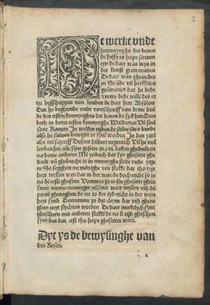 Dyt ys de bewysinghe van den Resen.
