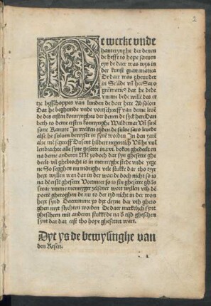 Dyt ys de bewysinghe van den Resen.