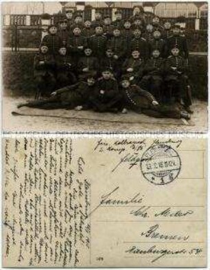 Gruppenbild der Rekruten der 2. Kompanie des Reserve-Infanterie-Regiments 36