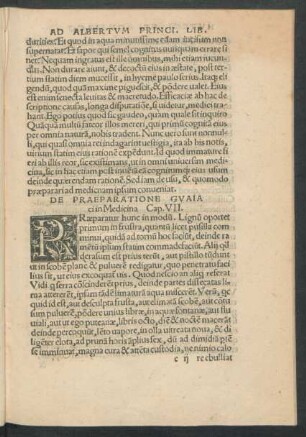 De Praeparatione Guaiaci in Medicina Cap. VII.