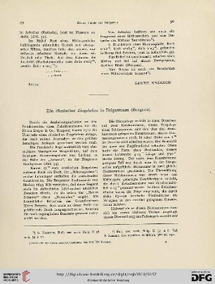 19/20.1919: Ein römischer Ziegelofen in Brigantium (Bregenz)