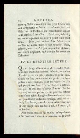 IVe Et Derniere Lettre.
