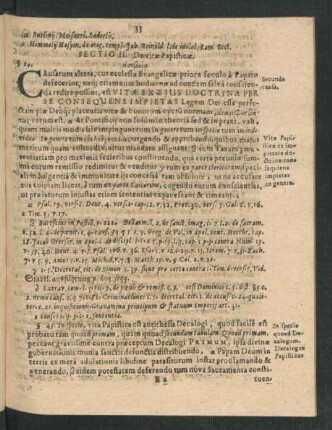 Sectio II. De vitae Papisticae.