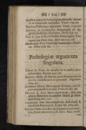 Pathologiae argumenta singularia.