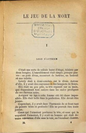 Le jeu de la mort : Par Paul Féval, 2
