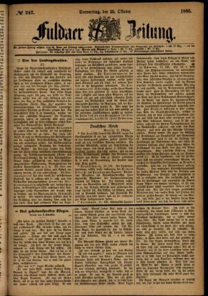 Ausgabe vom Donnerstag, den 22. Oktober 1885.