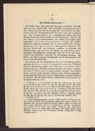 IV. Die Friedens-Repressalie