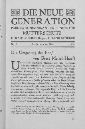 No. 3. Berlin, den 14. März. 1909.
