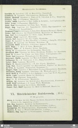 XX. Mittelrheinischer Bezirksverein.