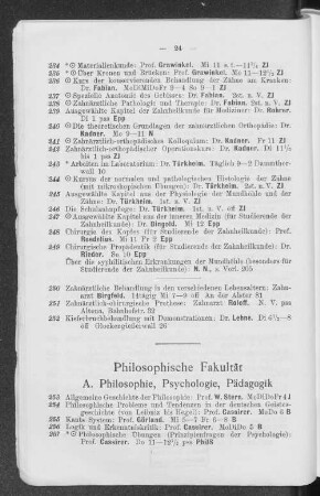 A. Philosophie, Psychologie, Pädagogik