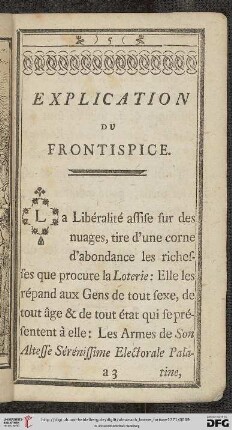 Explication du frontispice