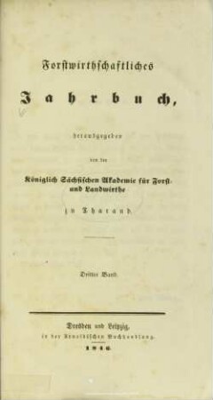 3.1846: Forstwirthschaftliches Jahrbuch