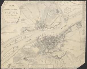 Plan der Stadt und Festung Maynz mit ihren Umgebungen : gezeichnet im August 1828