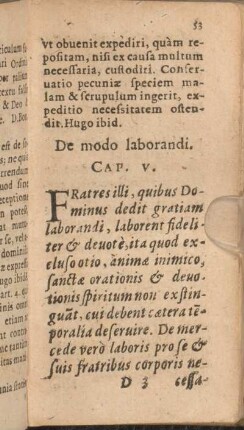 Cap. V. De modo laborandi.