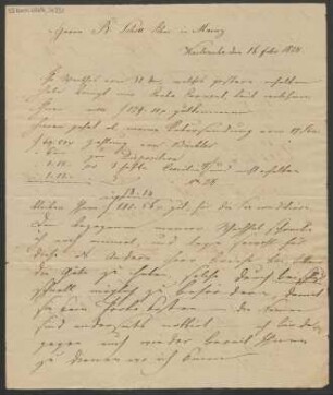 Brief an B. Schott's Söhne : 16.02.1828