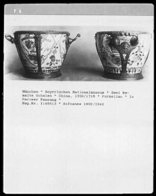 Zwei bemalte Schalen in Pariser Fassung