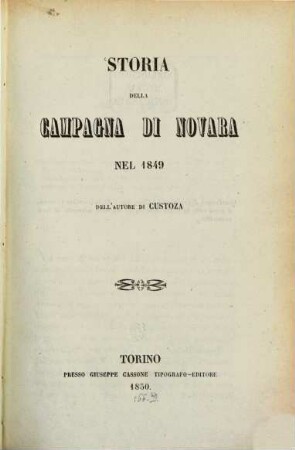 Storia della campagna di Novara nel 1849 dell'autore di Custoza
