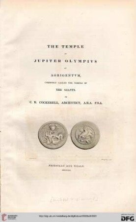 Titelblatt [The Temple of Jupiter Olympius]