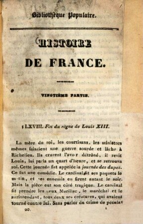 Histoire de France jusqu'en 1789, 3,20. (1833). - 108 S.