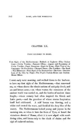 CHAPTER XX. - FROM LEGHORN TO ROME - CIVITA VECCHIA,