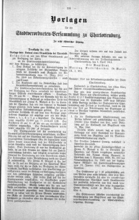 In nicht öffentlicher Sitzung (122), 26. April 1911