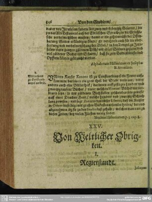 XXV. Von Weltlicher Obrigkeit