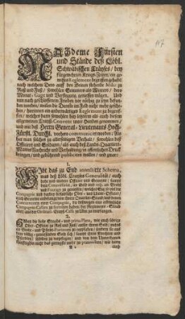Nachdeme Fürsten und Stände deß Löbl. Schwäbischen Cräyses ...