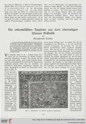 1: Die orientalischen Teppiche aus dem ehemaligen Wiener Hofbesitz