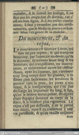 Du mouvement, & du repos