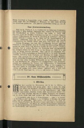 IV. Vom Missionsfelde.