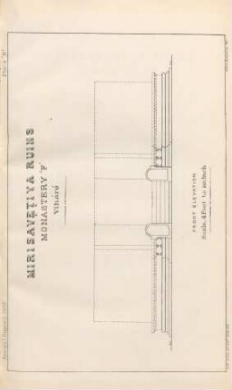 Plate 'B' Mirisavetiya ruins. Monastery 'F' Viháré. Front elevation