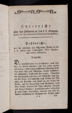 Postbericht