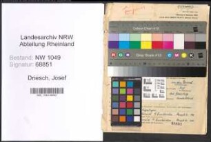 Entnazifizierung Josef Von Den Driesch , geb. 26.08.1900 (Lehrer)