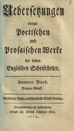Der nicht fabelhafte Centaur : in sechs Briefen an einen Freund, über das Leben der heutigen Welt ; nebst zwey poetischen Sendschreiben an Herrn [Alexander] Pope, über die Schriftsteller unsrer Zeit ; MDCCXXX