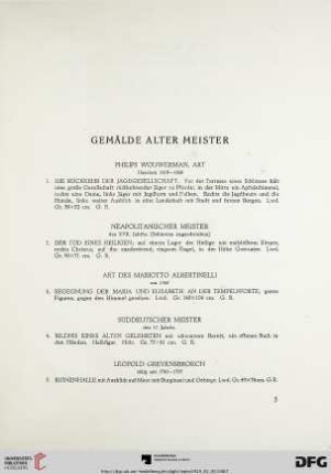 Gemälde alter Meister (Nr. 1-187)