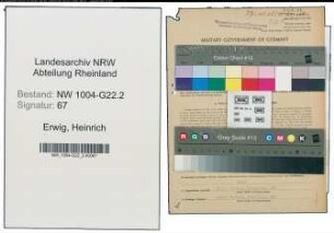 Entnazifizierung Heinrich Erwig , geb. 15.01.1885 (Gasmeister)