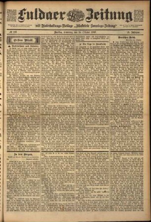 Erste Ausgabe vom Samstag, den 15. Oktober 1898.