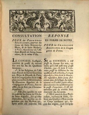 Consultation pour les prêtres séculiers ...